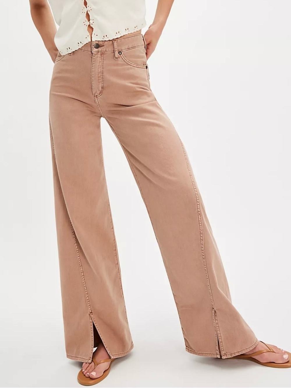 Free People x Wrangler Mid Rise Spat Loose